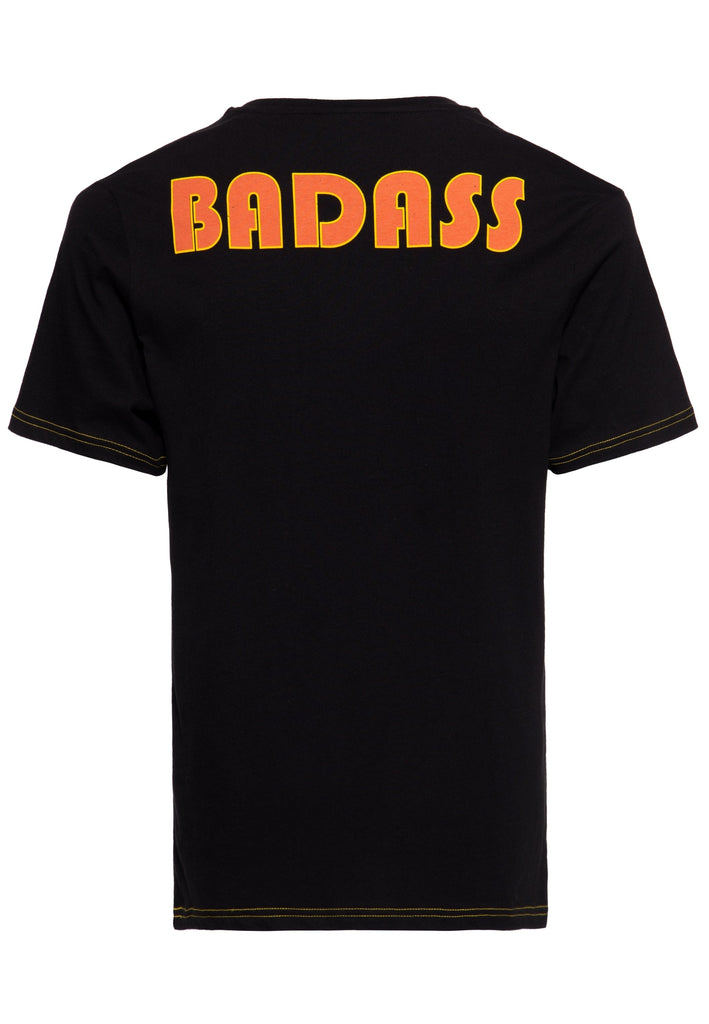 Queen Kerosin Classic Print T-Shirt «Badass» Saisonale Angebote