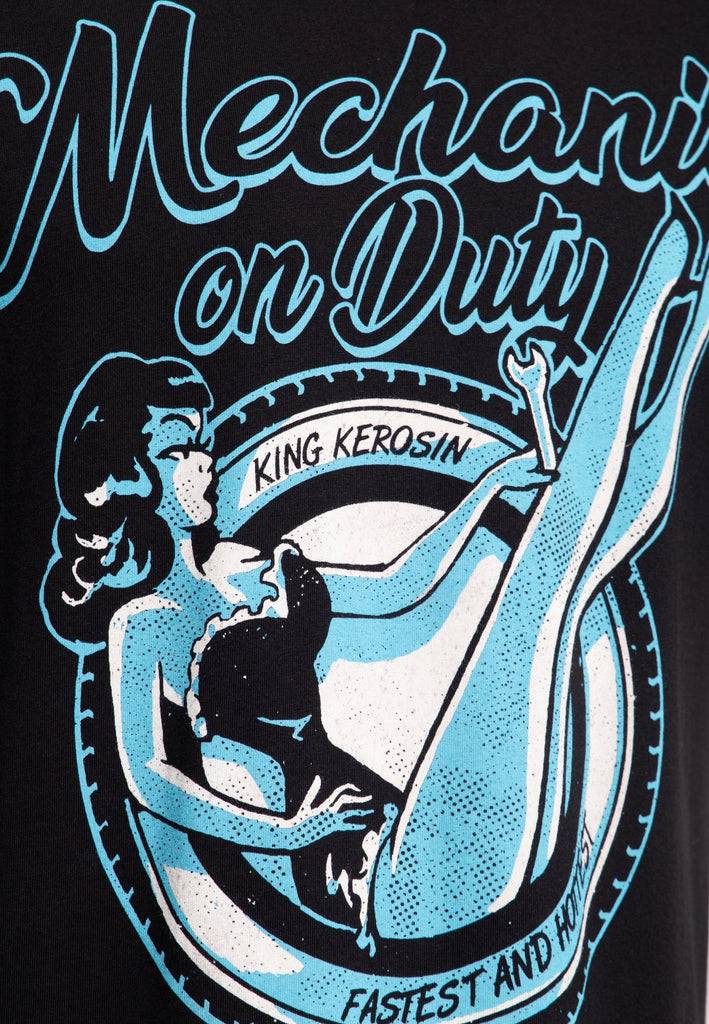Queen Kerosin Classic T-Shirt «Mechanic on Duty» Tägliche Deals
