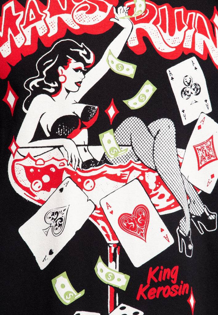 Queen Kerosin Classic T-Shirt «Mans Ruin» Sonderangebote