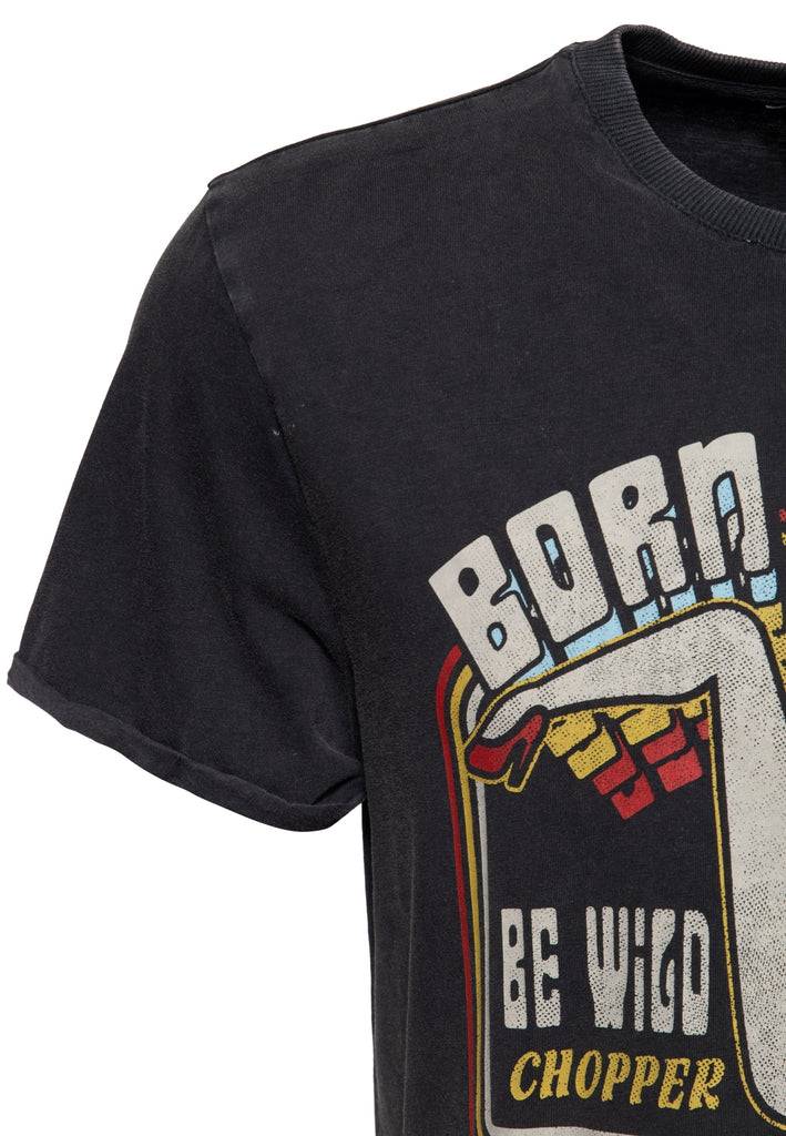 Queen Kerosin Acidwash T-Shirt «Born to fuck» Zeitbegrenzte Promotion