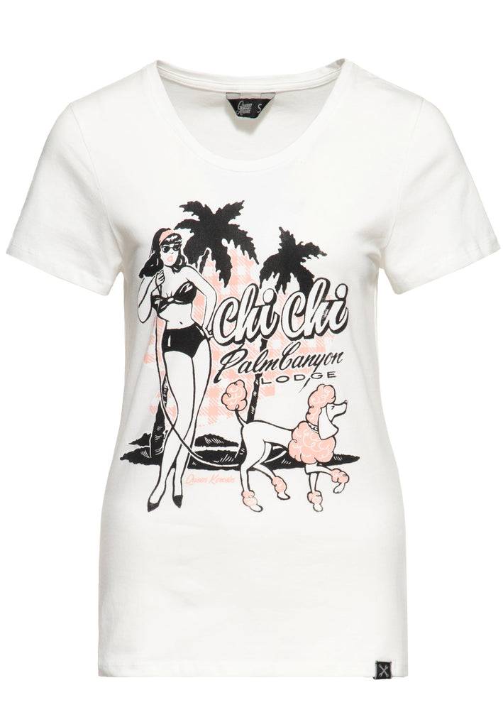 Queen Kerosin T-Shirt «Chi Chi Beach Poodle» Im Verkauf
