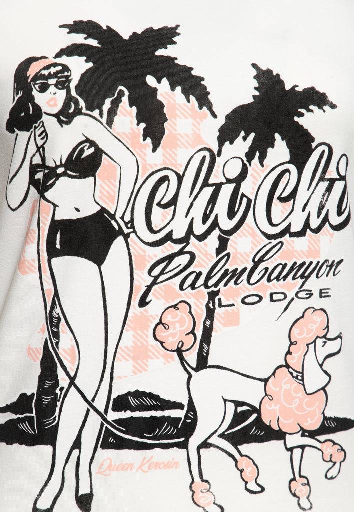 Queen Kerosin T-Shirt «Chi Chi Beach Poodle» Im Verkauf