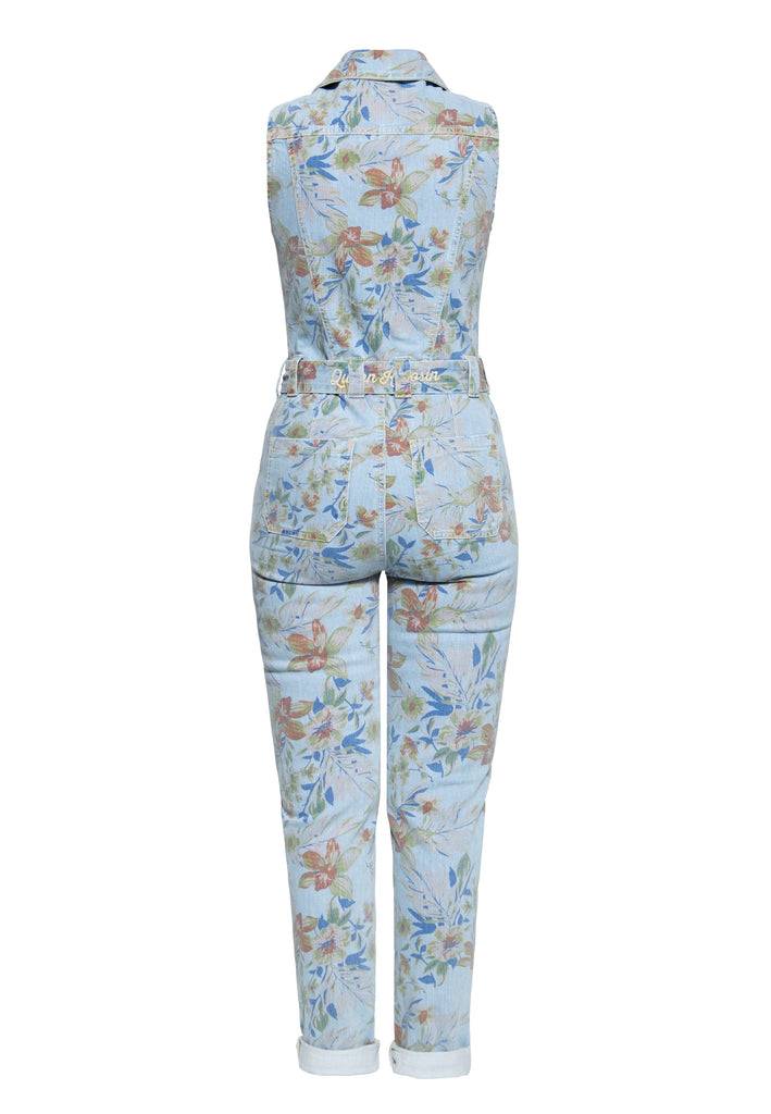 Queen Kerosin Denim Overall mit Allover-Print «Hawaii» Auslauf