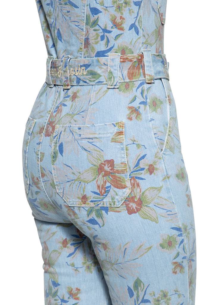 Queen Kerosin Denim Overall mit Allover-Print «Hawaii» Auslauf