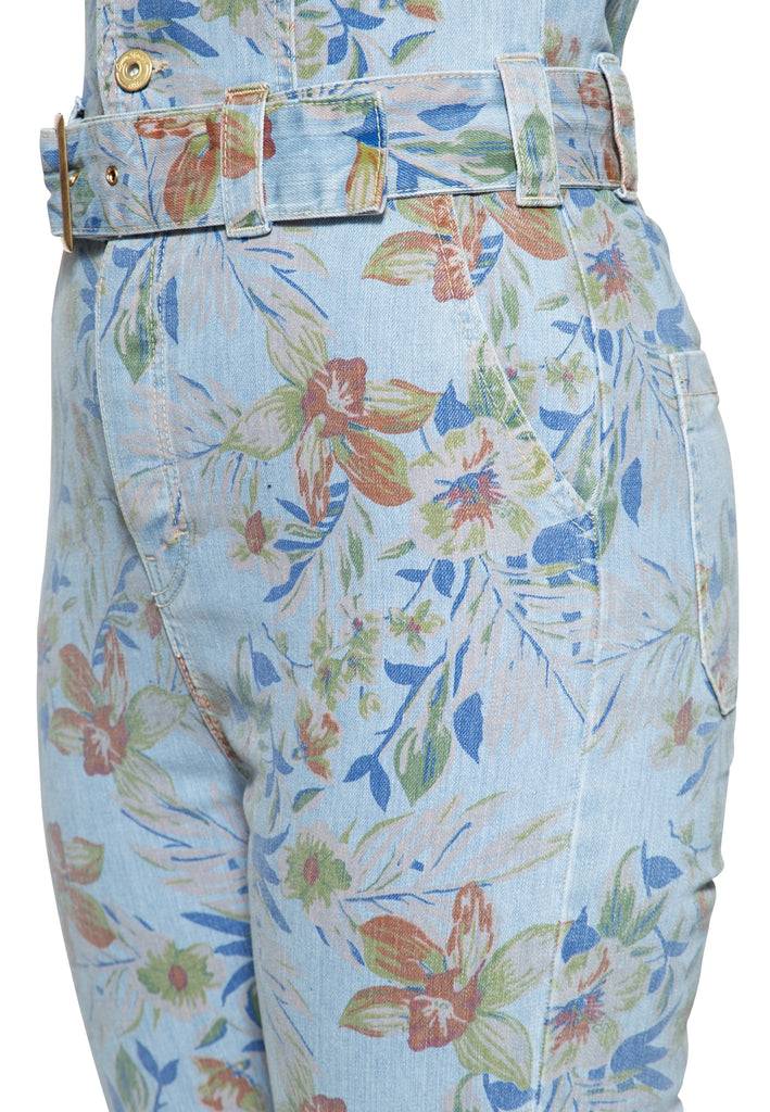 Queen Kerosin Denim Overall mit Allover-Print «Hawaii» Auslauf