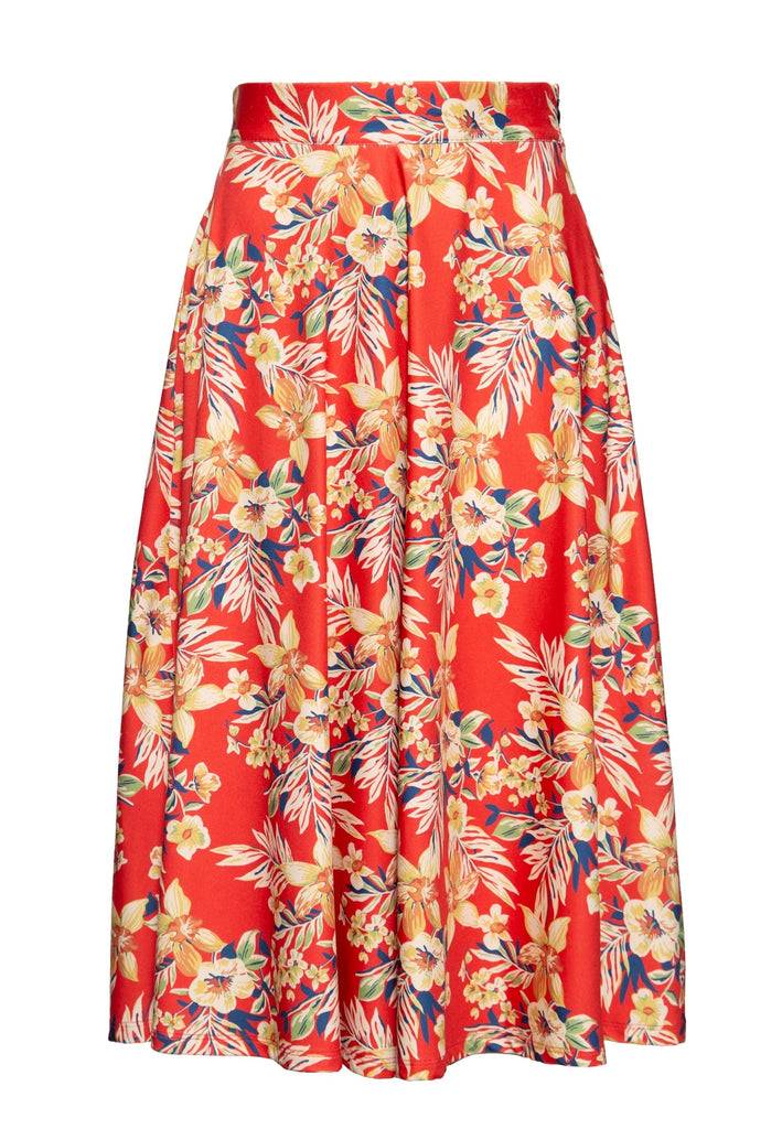 Queen Kerosin Swing Rock mit tropischen All-over-Print «Hawaii Red» Günstiger Verkauf