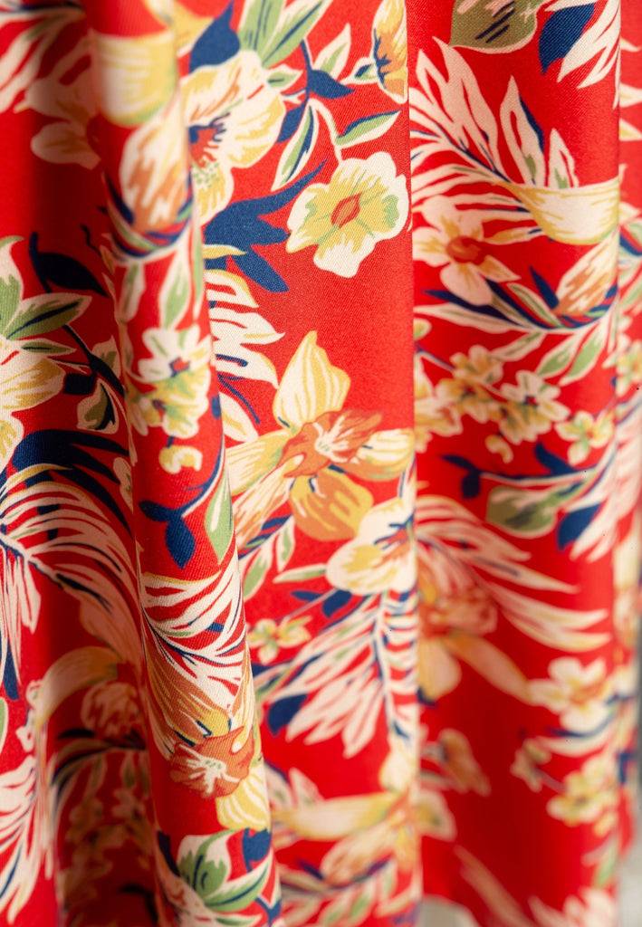 Queen Kerosin Swing Rock mit tropischen All-over-Print «Hawaii Red» Günstiger Verkauf