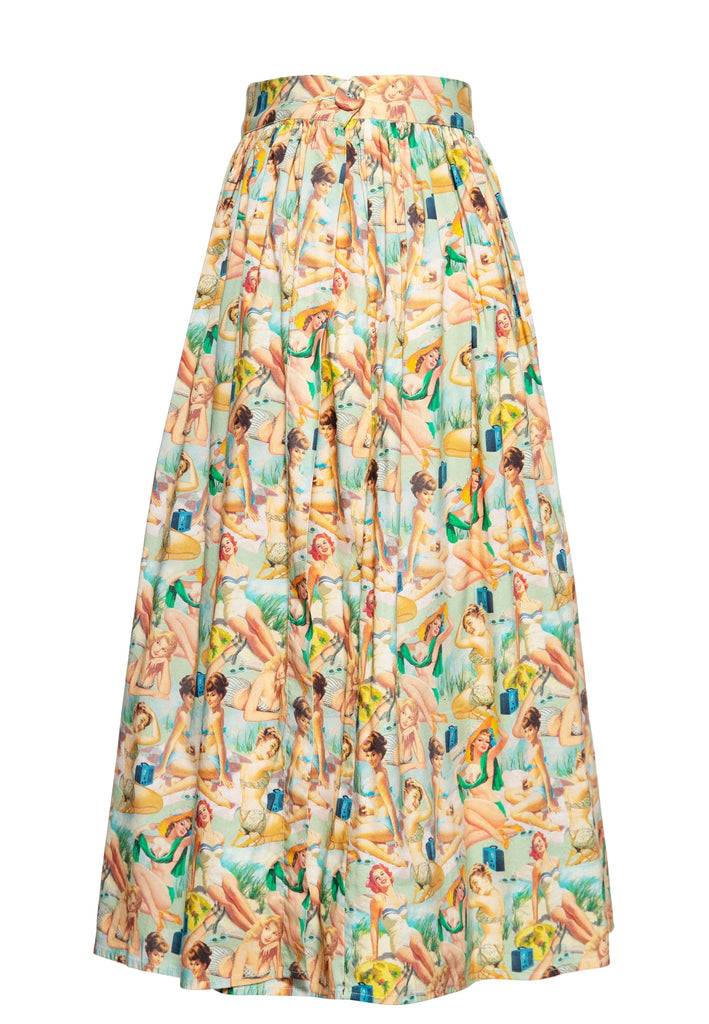 Queen Kerosin Swing Wickelrock mit Pin-Up All-Over-Print «Pin-Up» Blitzverkäufe
