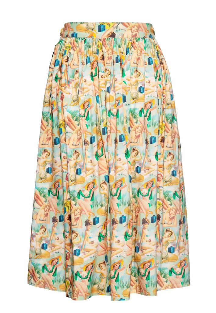 Queen Kerosin Swing Wickelrock mit Pin-Up All-Over-Print «Pin-Up» Blitzverkäufe