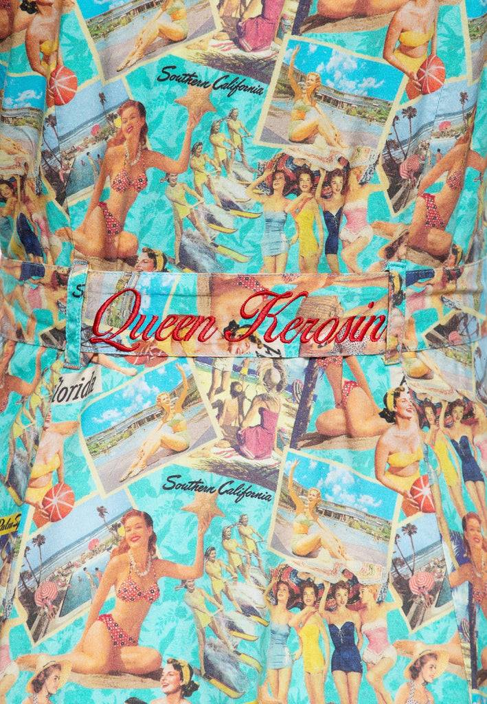 Queen Kerosin Swing Kleid «Blue Heaven» Flash Sale