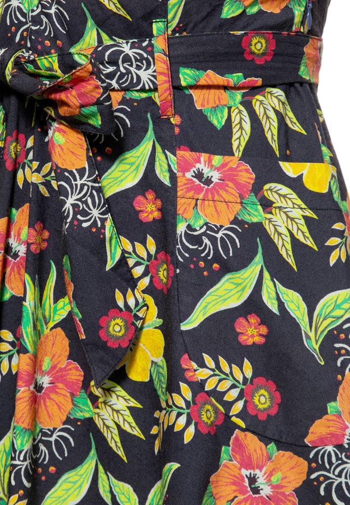 Queen Kerosin Swing Kleid «Hibiskus Black» Exklusivangebot