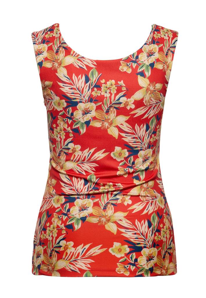 Queen Kerosin Trägertop mit tropischem All-Over-Print «Hawaii Red» Heißer Verkauf