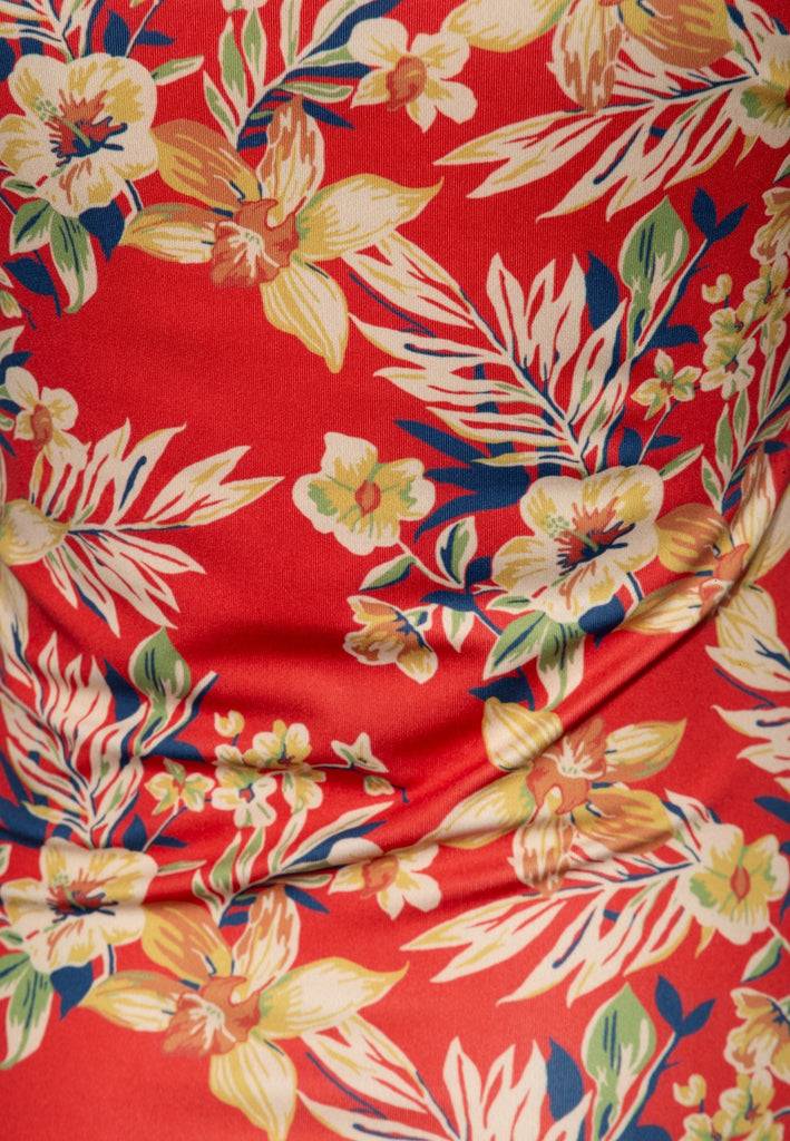 Queen Kerosin Trägertop mit tropischem All-Over-Print «Hawaii Red» Heißer Verkauf