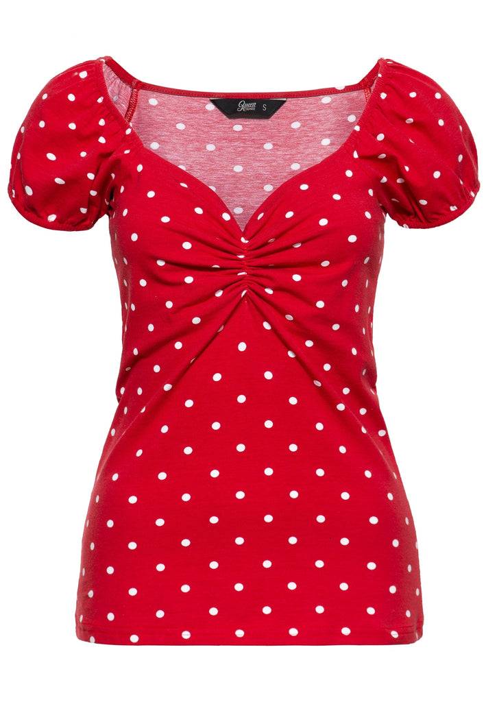 Queen Kerosin Top mit Polka-Dots Top Angebot