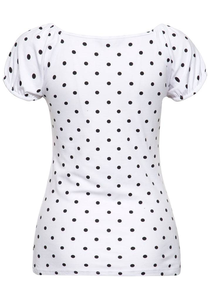 Queen Kerosin T-Shirt mit Polka-Dots Neueste Mode