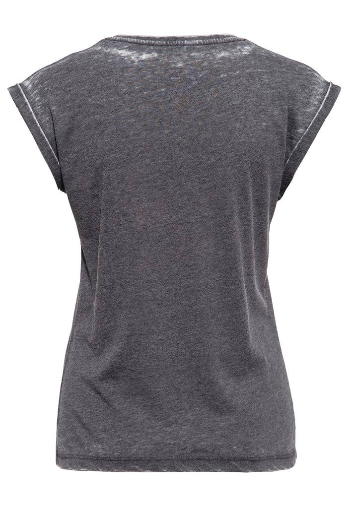 Queen Kerosin Roll-Up Sleeve T-Shirt «Rebel Queens Motorcycle Gang» Blitzangebot