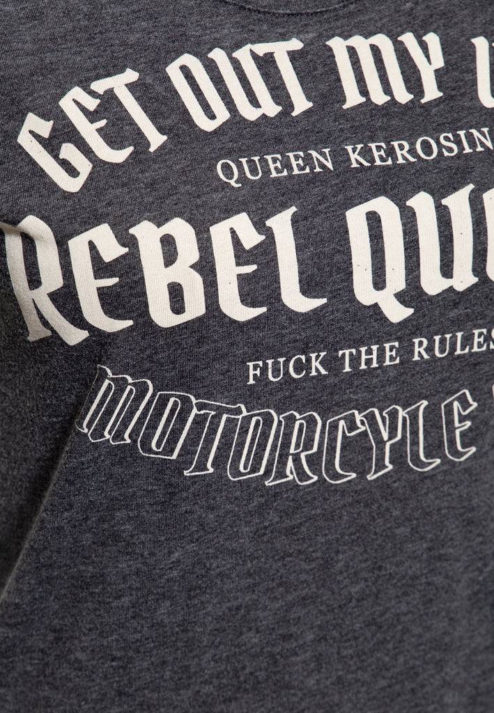 Queen Kerosin Roll-Up Sleeve T-Shirt «Rebel Queens Motorcycle Gang» Blitzangebot