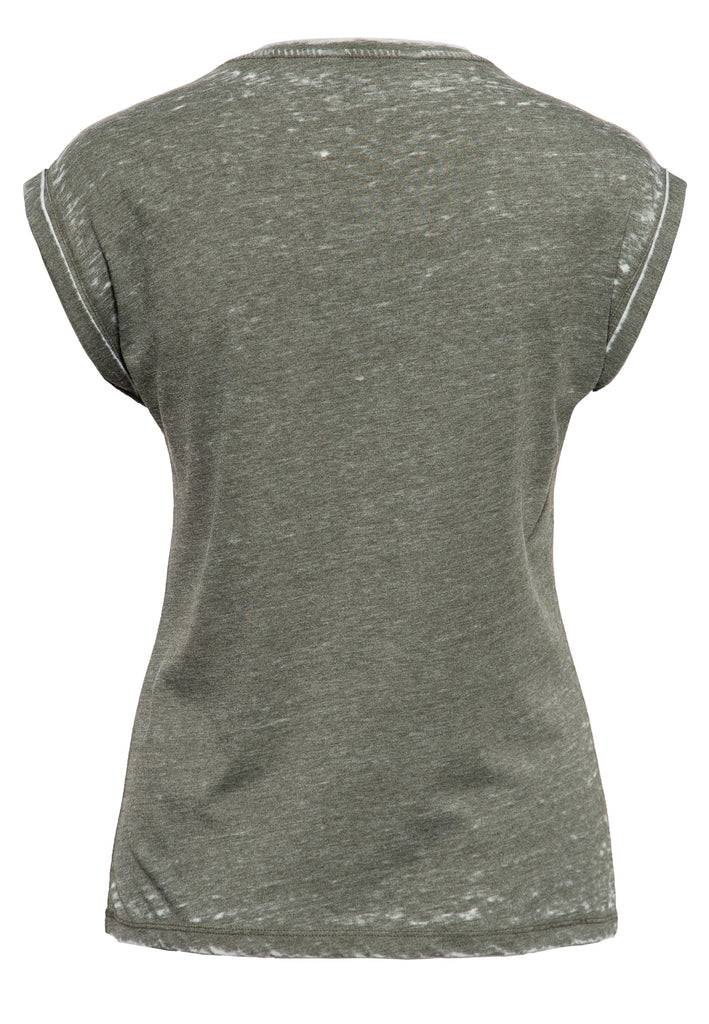 Queen Kerosin Roll-Up Sleeve T-Shirt «Spread Your Wings» Große Rabatte