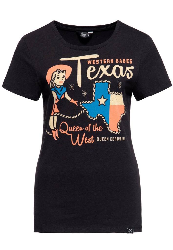 Queen Kerosin T-Shirt «Western Babes» Tiefpreis
