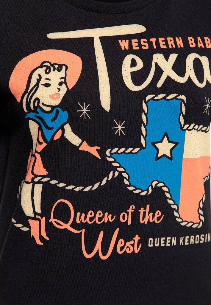 Queen Kerosin T-Shirt «Western Babes» Tiefpreis