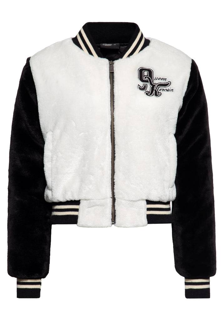 Queen Kerosin College Fake-Fur Jacke «Wild Cats» Begrenzte Freigabe