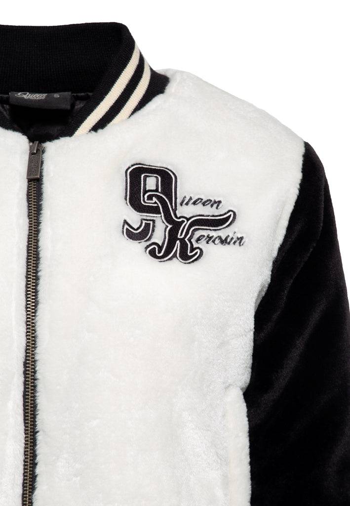 Queen Kerosin College Fake-Fur Jacke «Wild Cats» Begrenzte Freigabe