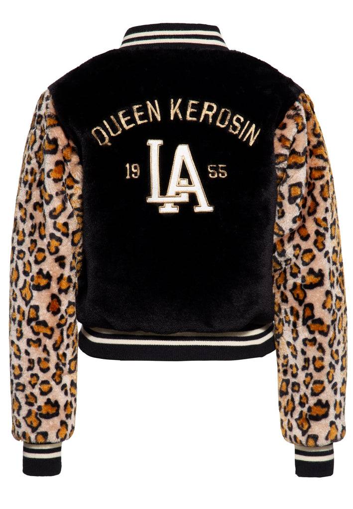 Queen Kerosin College Fake-Fur-Jacke «L.A. 55» Letzte 3 Tage