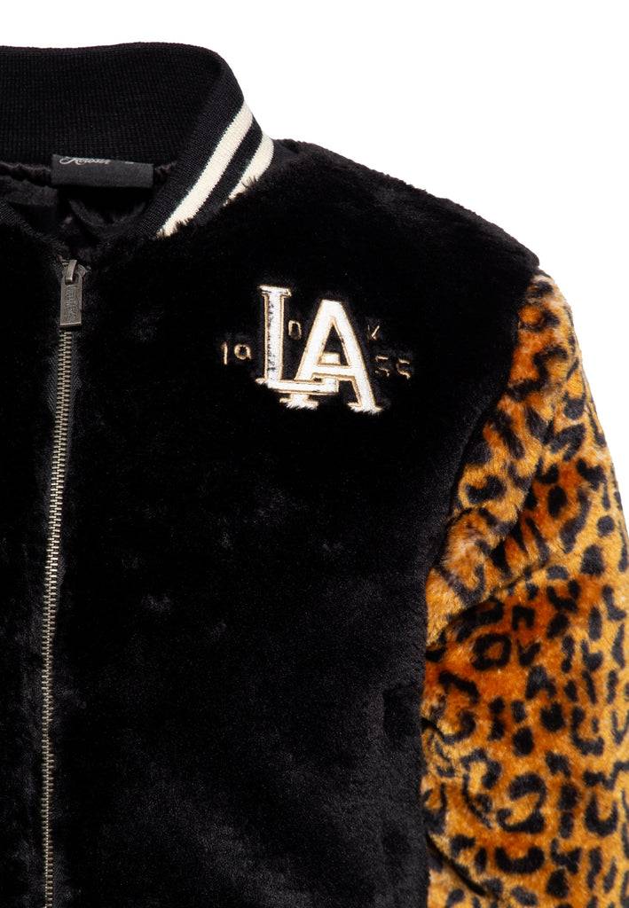 Queen Kerosin College Fake-Fur-Jacke «L.A. 55» Letzte 3 Tage