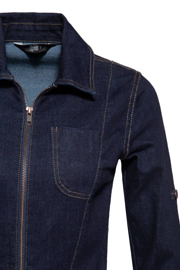 Queen Kerosin Denim Workwear Pencil Kleid Super Rabatt