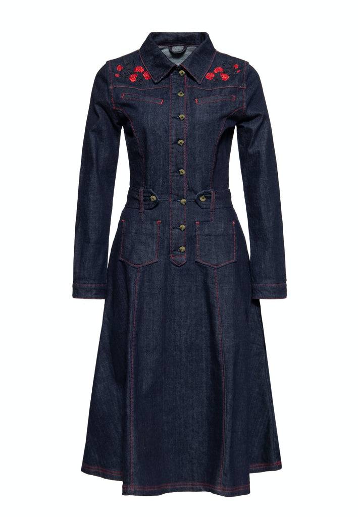 Queen Kerosin Western Swing Kleid «Roses» Fabrikladen