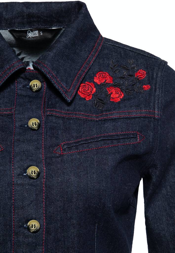 Queen Kerosin Western Swing Kleid «Roses» Fabrikladen