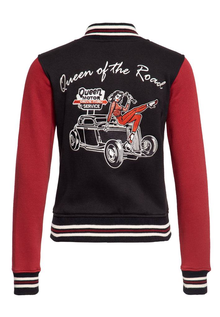 Queen Kerosin College Sweatjacke «Queen of the Road» Im Verkauf