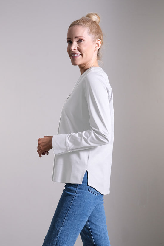 Soluzione Jerseybluse mit V-Ausschnitt & Manschetten VIP-Rabatte