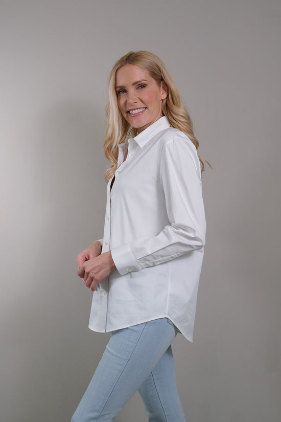 Soluzione Lockere Hemdbluse mit aufgesetzter Knopfleiste Zeitbegrenzte Promotion