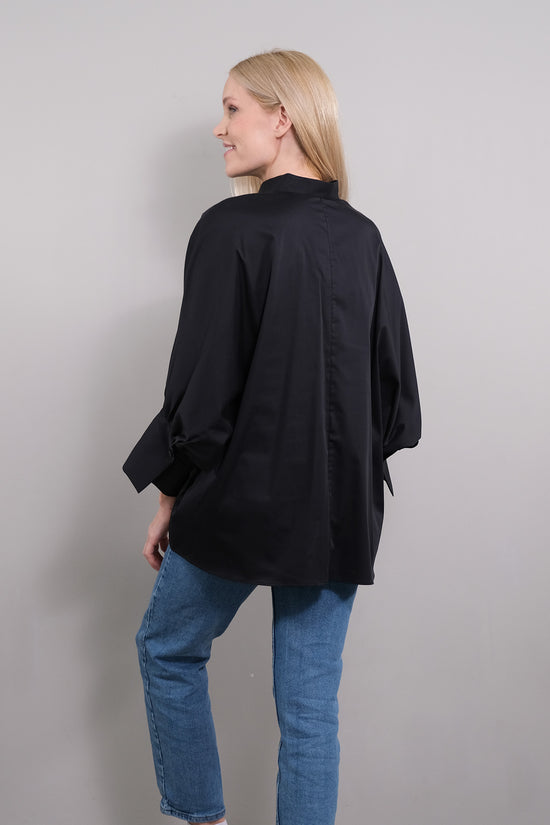 Soluzione Bluse mit 7/8 Ballonärmel Bianca Saisonale Angebote